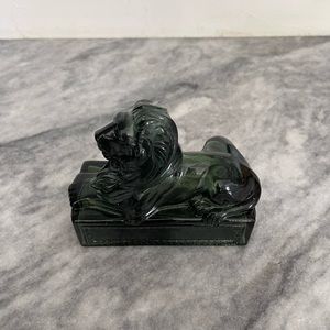 Vintage Green Lion Glass